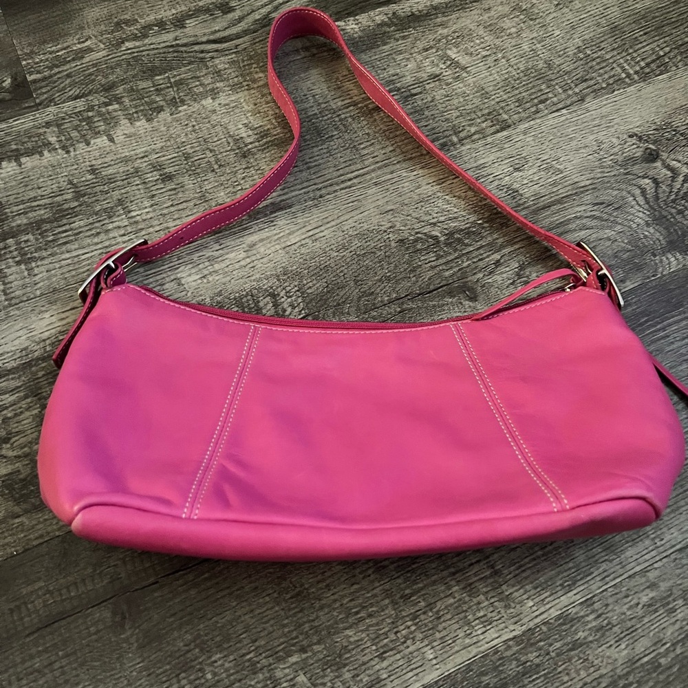 Pink Leather Shoulder Bag